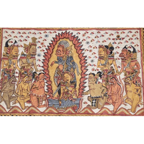 99 - Sandhi Yasa Indian Original Artwork on Material Measures 69cm Long by 41cm Tall