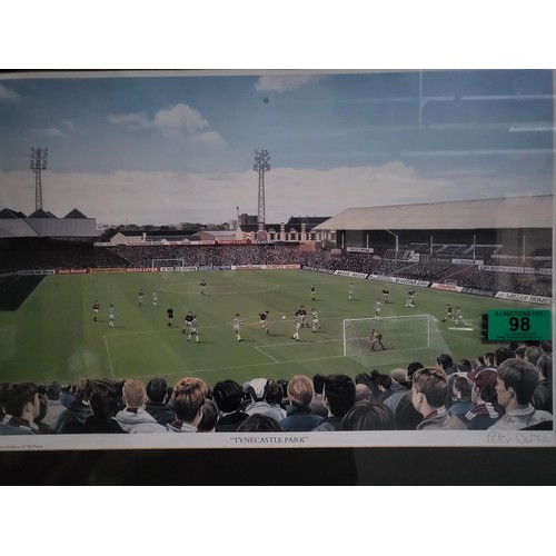 98 - Alan Watson Limited Edition Print Titled Tynecastle Park Depicting Hearts V Celtic Measures 65cm Lon... 