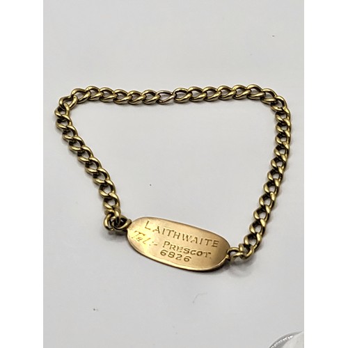 4 - 9ct Gold Identity Bracelet Inscribed with Patricia Measures 18cm Long Unclasped Weighs 11.3g Hallmar... 