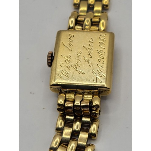 7 - 18ct Gold Ladies Movana Watch Measures 20cm Unclasped Weighs 32.2g Complete with Gold Strap with Mov... 