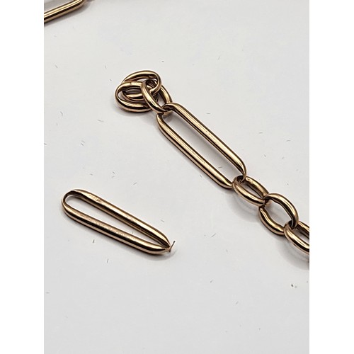 8 - 9ct Rose Gold & Yellow Gold Broken Chain Weighs 26.7g