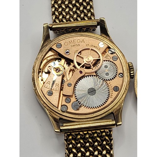 9 - 9ct Gold Gent's Omega Watch with 9ct Gold Strap Measures 18cm Unclasped Weighs 49.8g Great Looking S... 