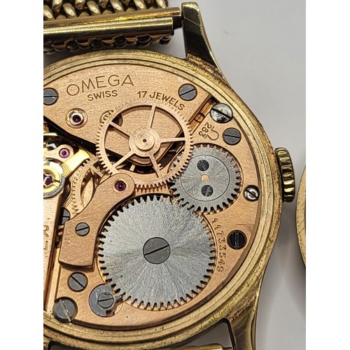 9 - 9ct Gold Gent's Omega Watch with 9ct Gold Strap Measures 18cm Unclasped Weighs 49.8g Great Looking S... 