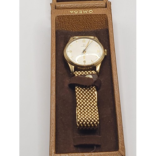 9 - 9ct Gold Gent's Omega Watch with 9ct Gold Strap Measures 18cm Unclasped Weighs 49.8g Great Looking S... 