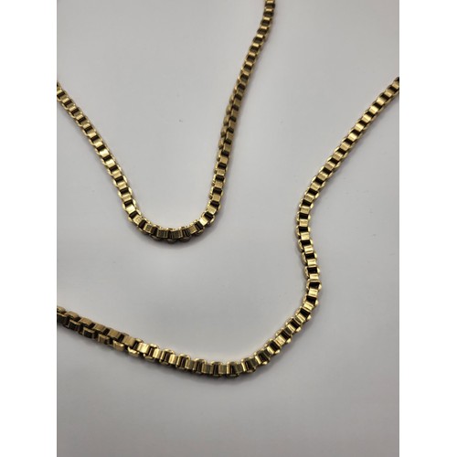 10 - 9ct Gold Link Guard Chain Measures 86cm Long Unhallmarked Electronically Tested Weighs 67.6g Very Go... 