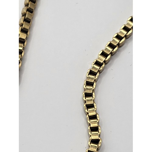 10 - 9ct Gold Link Guard Chain Measures 86cm Long Unhallmarked Electronically Tested Weighs 67.6g Very Go... 