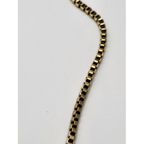 10 - 9ct Gold Link Guard Chain Measures 86cm Long Unhallmarked Electronically Tested Weighs 67.6g Very Go... 