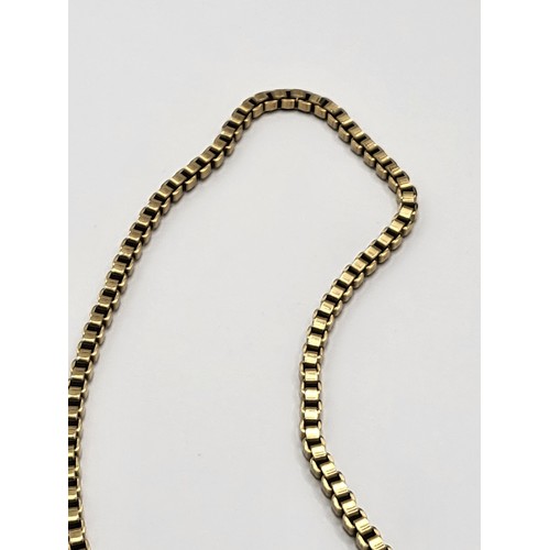 10 - 9ct Gold Link Guard Chain Measures 86cm Long Unhallmarked Electronically Tested Weighs 67.6g Very Go... 