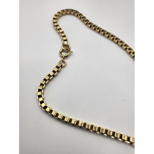 16 - 9ct Gold Link Chain Measures 42cm Unclasped Weighs 33.5g Item Clasp is Hallmarked 9ct But Chain is N... 