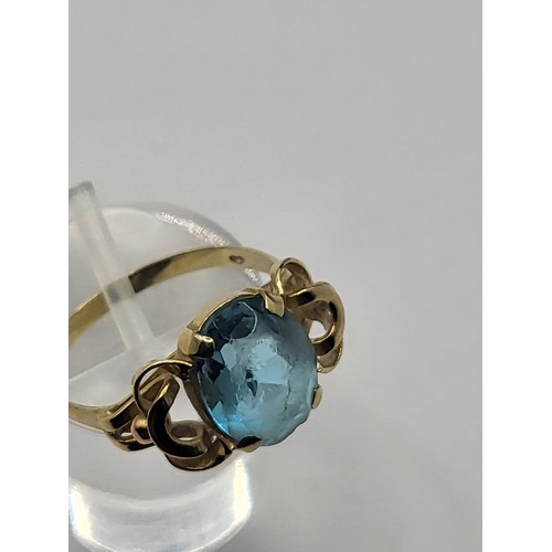 20 - 15ct Gold Gemstone Ring Weighs 2g Ring Size L