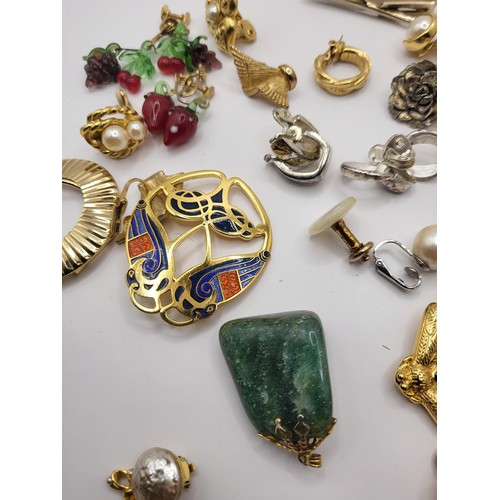 34 - Collection of Clip on Earrings Mostly Monet & Other Costume Jewellery