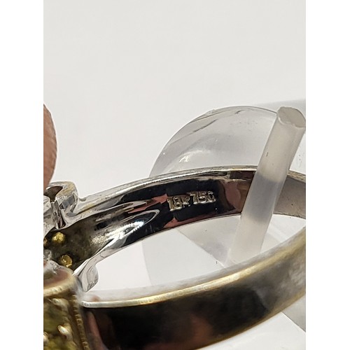 47 - 18ct Gold & Gemstone Ring Stamped British Hallmarks 585 & Also 750 18K And Tests as 18ct So ... 