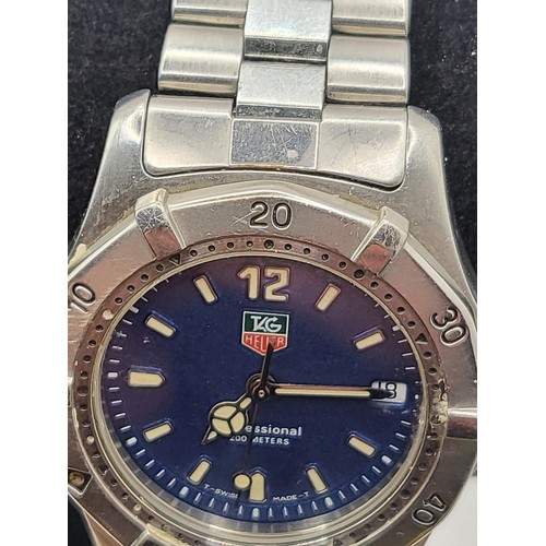 50 - Tag Heuer Professional 200m Watch Working Order Would Fit Wrist Size 18cm in Circumference Dial Size... 