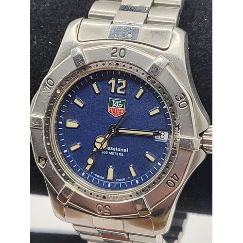 50 - Tag Heuer Professional 200m Watch Working Order Would Fit Wrist Size 18cm in Circumference Dial Size... 