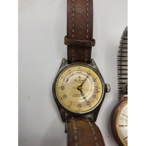 60 - Two Vintage watches Ingersol & The Hatton Both Working Cases Well Worn but Still Items