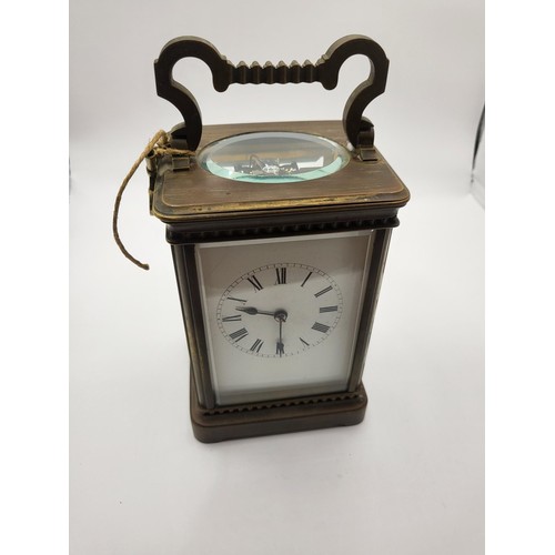 62 - Large Carriage Clock in Rather Dirty Condition Clock Winds & Goes for a Few Seconds Then Stops T... 