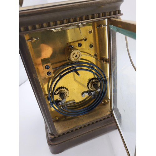 62 - Large Carriage Clock in Rather Dirty Condition Clock Winds & Goes for a Few Seconds Then Stops T... 