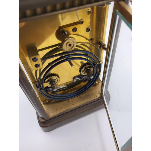 62 - Large Carriage Clock in Rather Dirty Condition Clock Winds & Goes for a Few Seconds Then Stops T... 