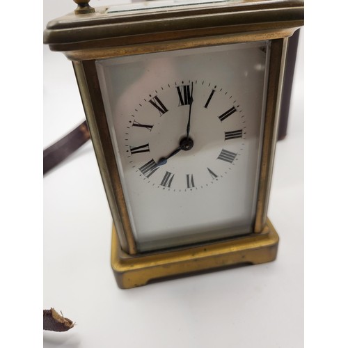 63 - Brass Carriage Clock Does Wind Goes For a Good While & Then Stops Sure it Only Needs Service as ... 