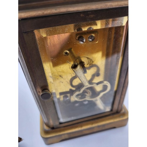 63 - Brass Carriage Clock Does Wind Goes For a Good While & Then Stops Sure it Only Needs Service as ... 