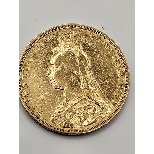 65 - 1889 22ct Gold Sovereign Melbourne Mint Nice Looking Condition