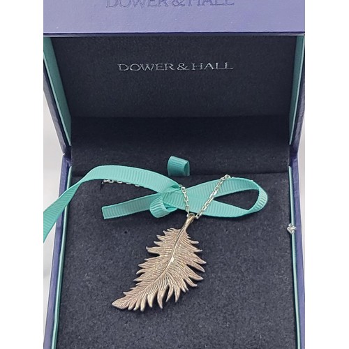 80 - Sterling Dower & Hall Feather Necklace