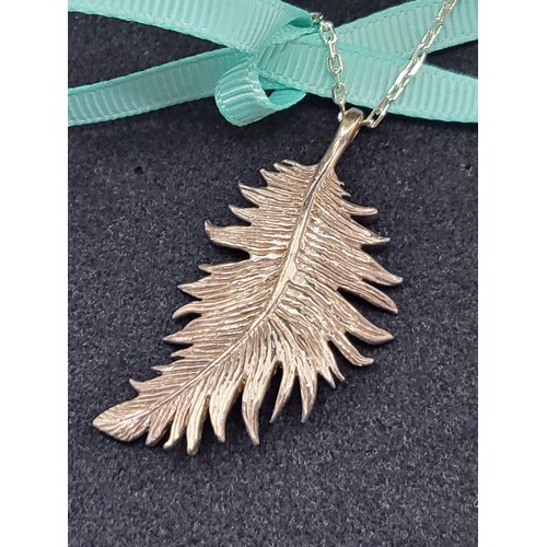 80 - Sterling Dower & Hall Feather Necklace