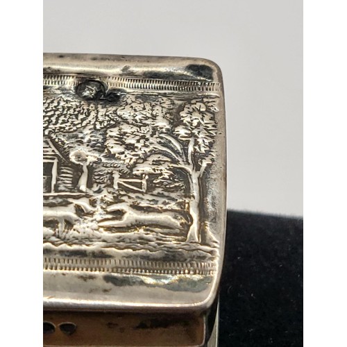 96 - Silver Hallmarked Pill Box Has Minerva Head with Key on One Side & Lion With Key On Other Side a... 