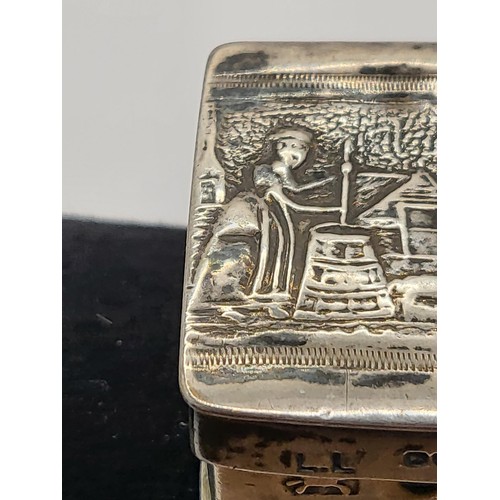 96 - Silver Hallmarked Pill Box Has Minerva Head with Key on One Side & Lion With Key On Other Side a... 