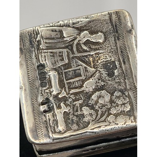 96 - Silver Hallmarked Pill Box Has Minerva Head with Key on One Side & Lion With Key On Other Side a... 