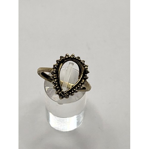 113 - 9ct gold Ring Missing Stone In Middle with Diamonds Around Outer Weighs 3.6g