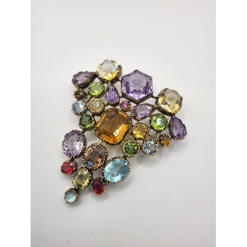 89 - 9ct Gold Unhallmarked Gemstone Victorian Brooch Item Has Been Acid Tested as Shown in Photos Measure... 