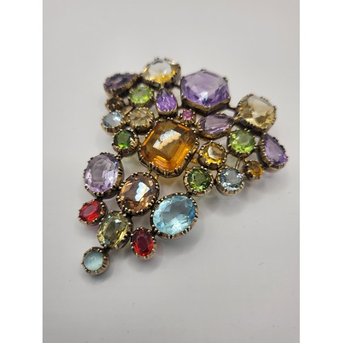 89 - 9ct Gold Unhallmarked Gemstone Victorian Brooch Item Has Been Acid Tested as Shown in Photos Measure... 