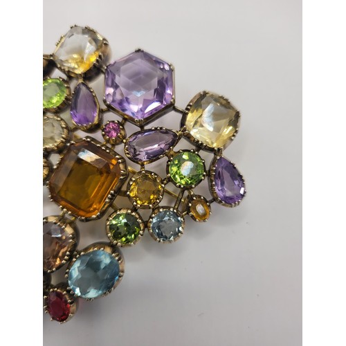 89 - 9ct Gold Unhallmarked Gemstone Victorian Brooch Item Has Been Acid Tested as Shown in Photos Measure... 