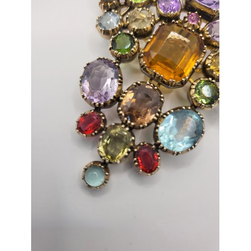 89 - 9ct Gold Unhallmarked Gemstone Victorian Brooch Item Has Been Acid Tested as Shown in Photos Measure... 