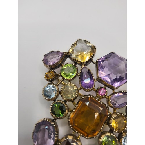 89 - 9ct Gold Unhallmarked Gemstone Victorian Brooch Item Has Been Acid Tested as Shown in Photos Measure... 