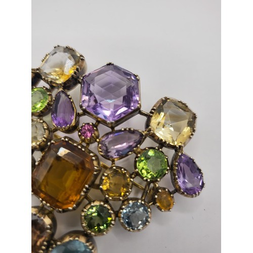 89 - 9ct Gold Unhallmarked Gemstone Victorian Brooch Item Has Been Acid Tested as Shown in Photos Measure... 