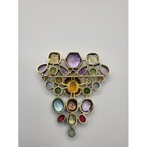 89 - 9ct Gold Unhallmarked Gemstone Victorian Brooch Item Has Been Acid Tested as Shown in Photos Measure... 