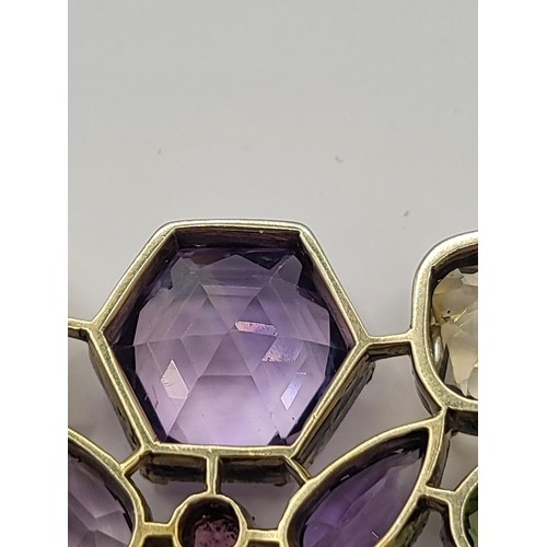 89 - 9ct Gold Unhallmarked Gemstone Victorian Brooch Item Has Been Acid Tested as Shown in Photos Measure... 