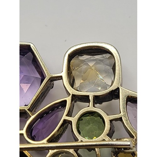 89 - 9ct Gold Unhallmarked Gemstone Victorian Brooch Item Has Been Acid Tested as Shown in Photos Measure... 