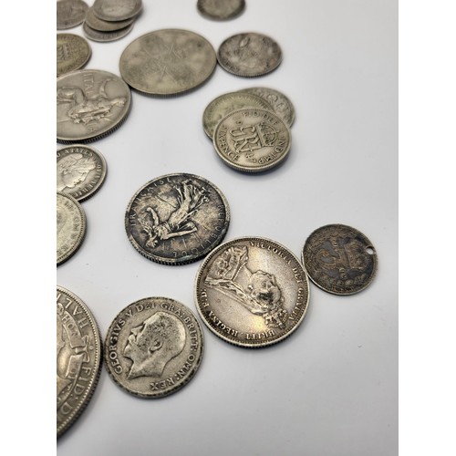 92 - Collection of Pre 1947 Coin Denominations Includes Silver Fob Medal also Includes 1888 Crown & B... 