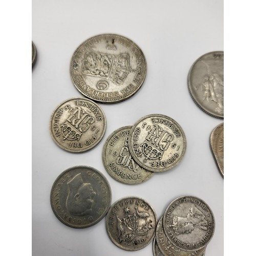 92 - Collection of Pre 1947 Coin Denominations Includes Silver Fob Medal also Includes 1888 Crown & B... 