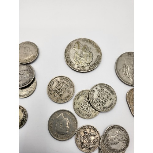 92 - Collection of Pre 1947 Coin Denominations Includes Silver Fob Medal also Includes 1888 Crown & B... 