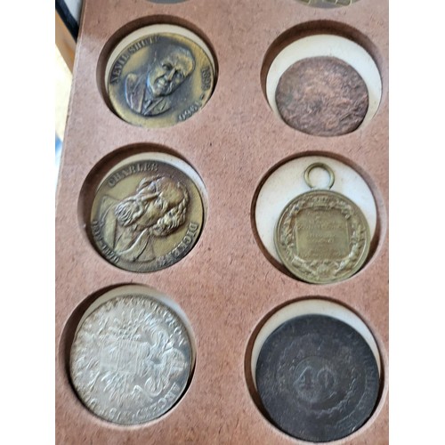 19 - Collection of Coins in Drawer Cabinet Mix Different Nationalities Includes British, Chinese, Europea... 