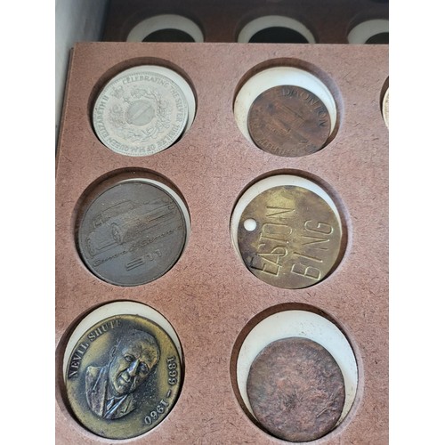 19 - Collection of Coins in Drawer Cabinet Mix Different Nationalities Includes British, Chinese, Europea... 