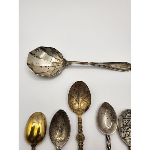 117 - Collection of Sterling & Foreign Silver Spoons Weighs 89g