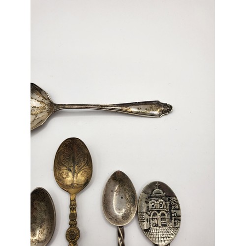 117 - Collection of Sterling & Foreign Silver Spoons Weighs 89g