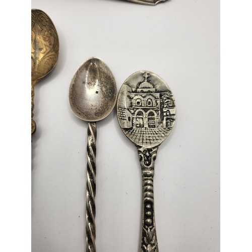 117 - Collection of Sterling & Foreign Silver Spoons Weighs 89g