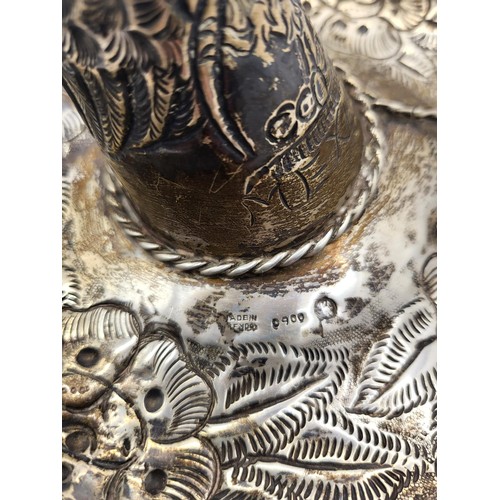 119 - Mexican Silver Sombrero Hat Hallmarked 900 Measures 14cm in Diameter Weighs 111g Reasonable Good Con... 