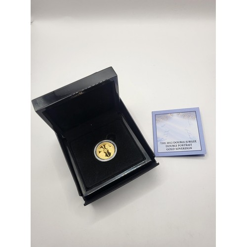 143 - 22ct Gold Full Sovereign The 2012 Double Jubilee Double Portrait Mint Condition